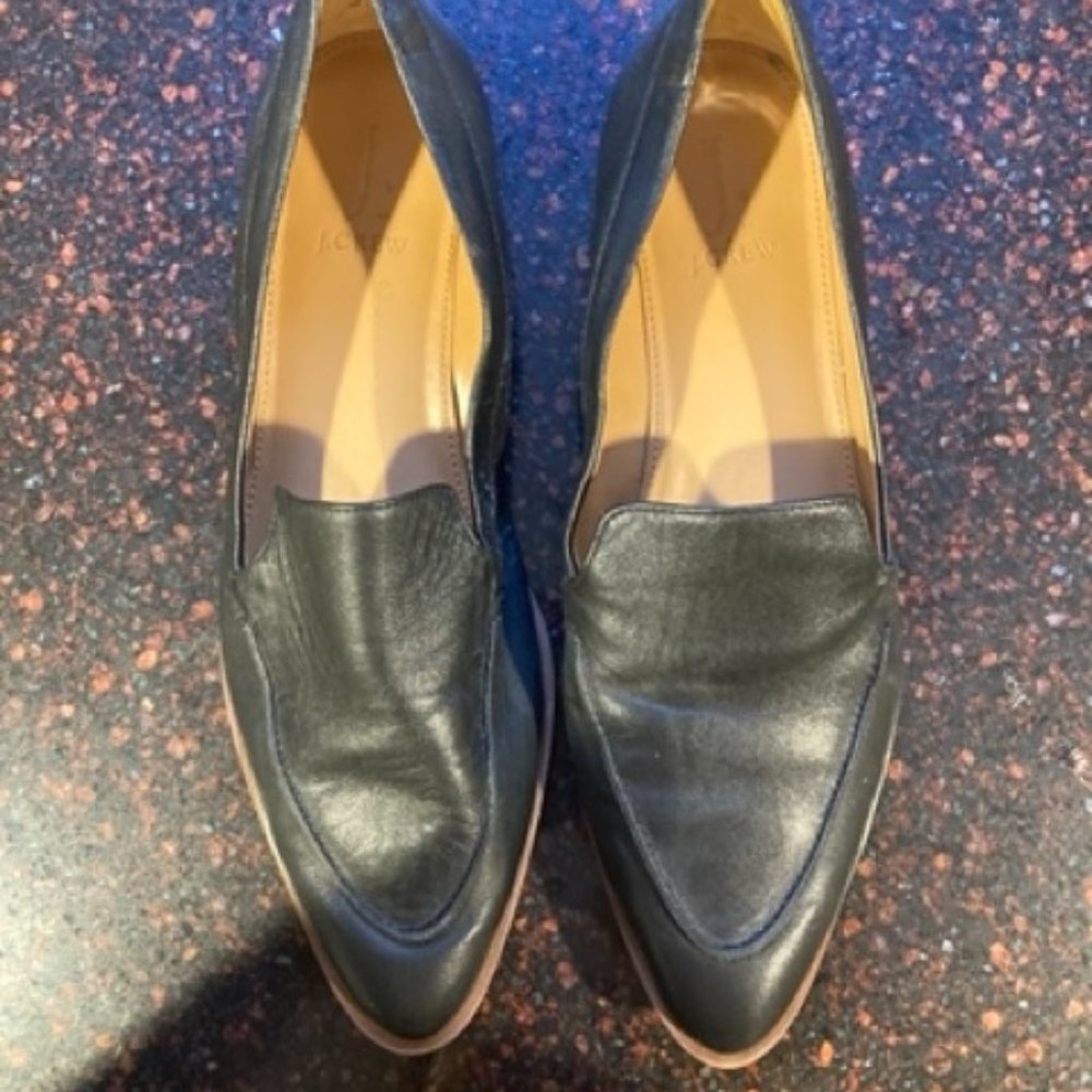 J. Crew Women's Black Leather Loafer Size 11